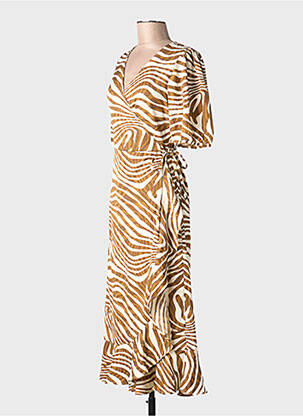 Robe courte manches courtes manches courtes marron ONLY femme