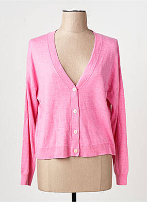Gilet manches longues rose MANGO femme