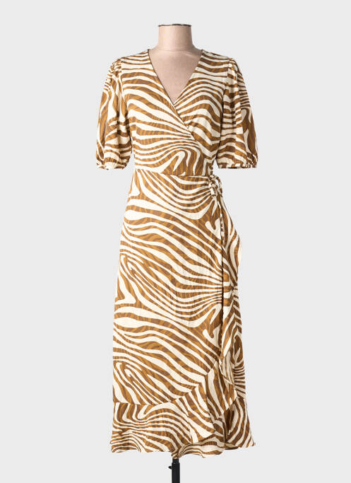 Robe courte manches courtes manches courtes marron ONLY femme