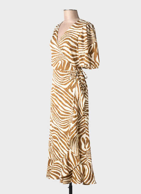 Robe courte manches courtes manches courtes marron ONLY femme