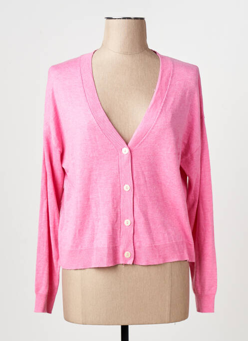 Gilet manches longues rose MANGO femme
