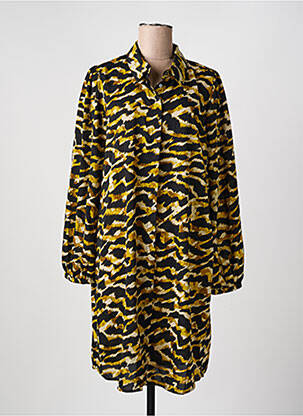 Robe mi-longue manches longues manches longues jaune VERO MODA femme