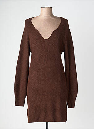 Robe pull marron MANGO femme