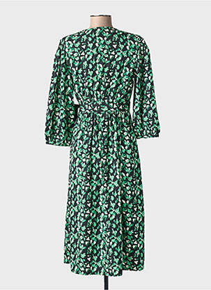Robe mi-longue manches 3/4 manches 3/4 vert VILA femme