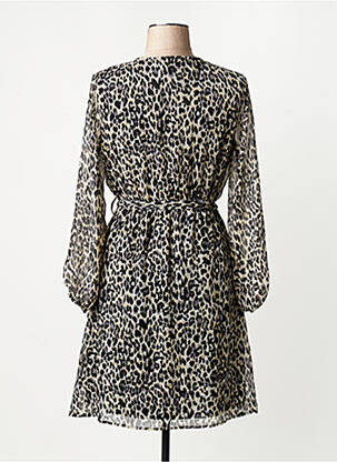 Robe mi-longue col v beige ONLY femme