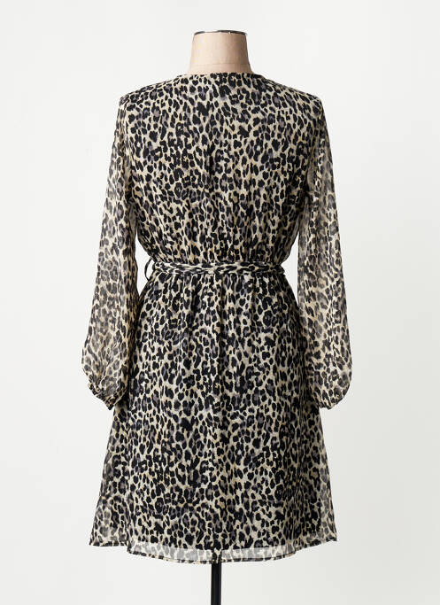 Robe mi-longue col v beige ONLY femme