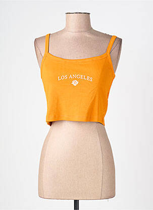 Débardeur coupe droite sans manche orange ONLY femme