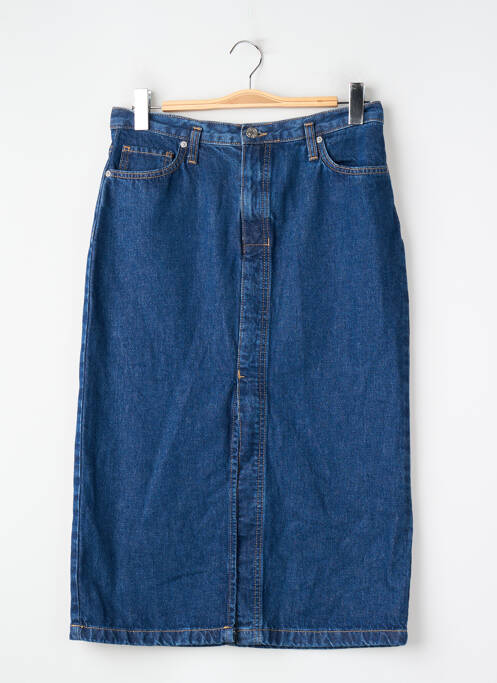 Jupe mi-longue bleu MANGO femme
