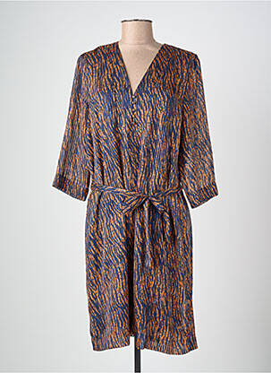 Robe mi-longue marron ICHI femme