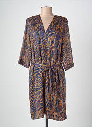 Robe mi-longue marron ICHI femme