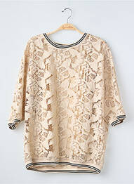 Tunique manches courtes beige INTERDEE femme
