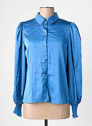 Chemisier coupe droite manches longues bleu VILA femme