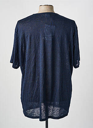 T-shirt col rond manches courtes bleu SELECTED homme