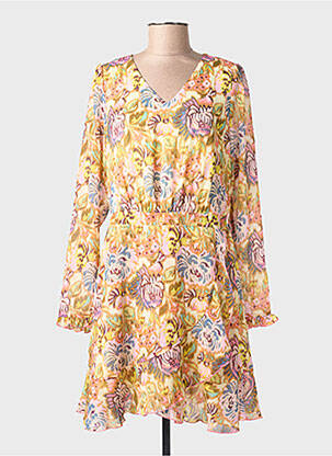 Robe courte jaune ONLY femme