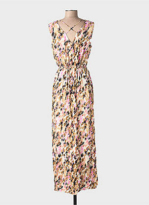 Robe longue col v rose VERO MODA femme
