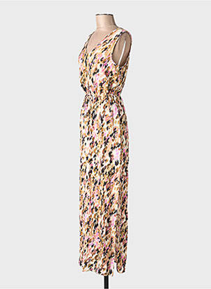 Robe longue col v rose VERO MODA femme