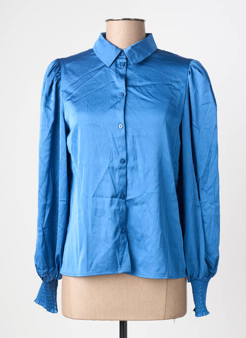 Chemisier coupe droite manches longues bleu VILA femme