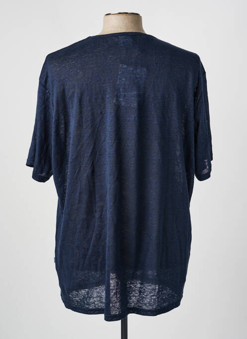 T-shirt col rond manches courtes bleu SELECTED homme