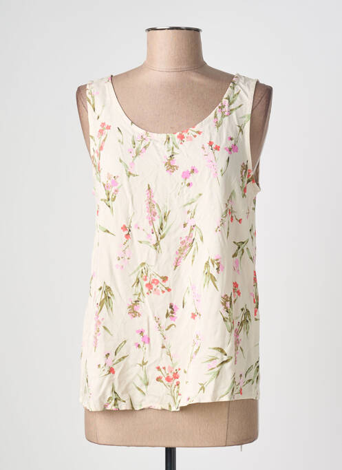 Blouse col rond beige VERO MODA femme