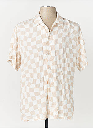 Chemise manches courtes beige JACK & JONES homme
