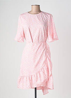 Robe courte col rond rose VERO MODA femme