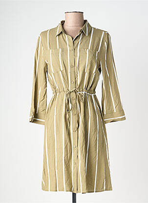 Robe mi-longue manches 3/4 manches 3/4 vert ONLY femme