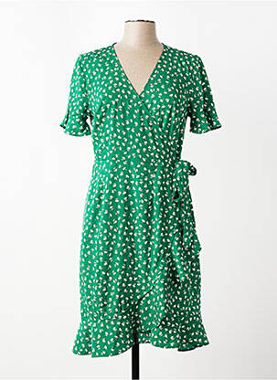 Robe courte manches courtes manches courtes vert ONLY femme