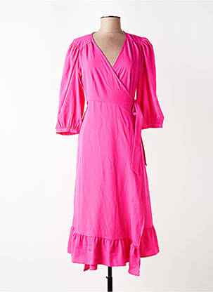 Robe longue col v manches 3/4 violet ONLY femme