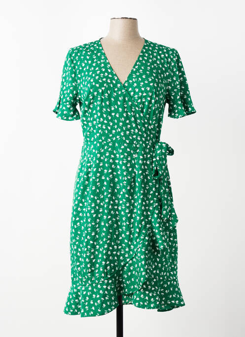 Robe courte manches courtes manches courtes vert ONLY femme
