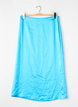Jupe mi-longue fermeture zippée au dos bleu ONLY femme