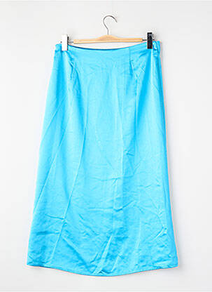 Jupe mi-longue fermeture zippée au dos bleu ONLY femme