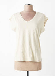 T-shirt col v beige ONLY femme