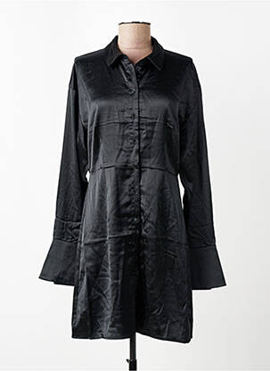 Robe mi-longue manches longues manches longues noir JJXX femme