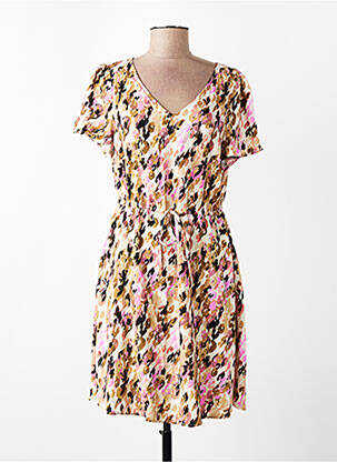 Robe courte col v marron VERO MODA femme