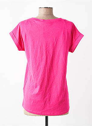 T-shirt col rond manches courtes rose VILA femme