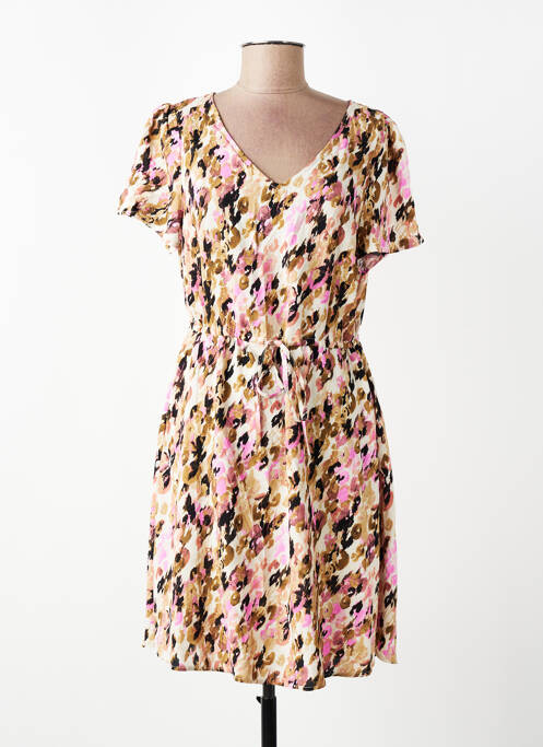 Robe courte col v marron VERO MODA femme