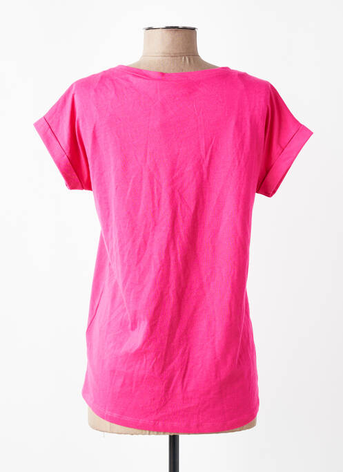 T-shirt col rond manches courtes rose VILA femme