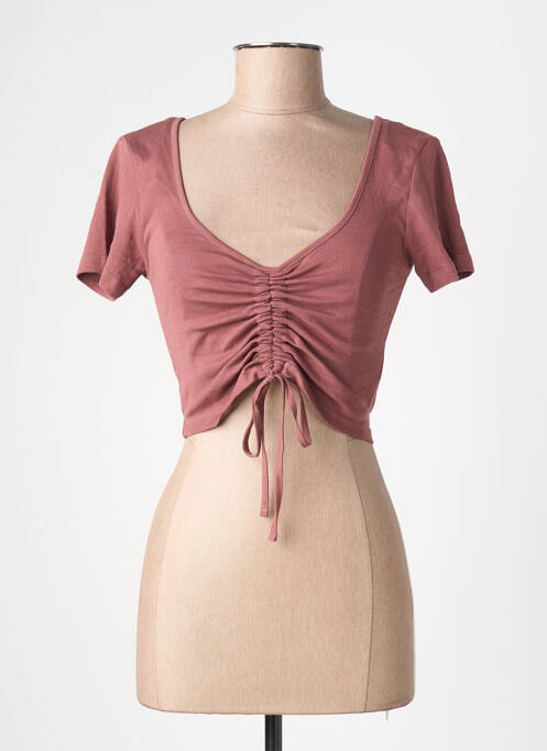 T-shirt col rond manches courtes rouge ONLY femme