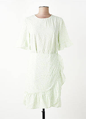 Robe courte col rond vert VERO MODA femme