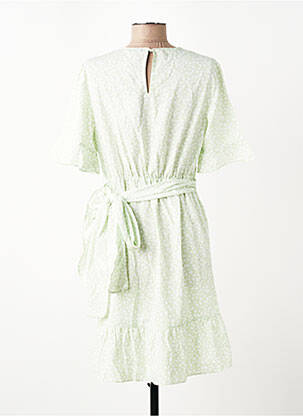 Robe courte col rond vert VERO MODA femme