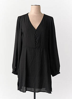 Robe mi-longue manches longues manches longues noir JACQUELINE DE YONG femme