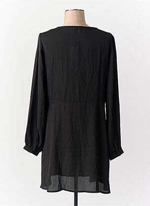 Robe mi-longue manches longues manches longues noir JACQUELINE DE YONG femme