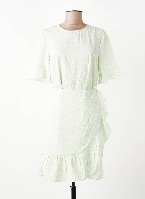Robe courte col rond vert VERO MODA femme