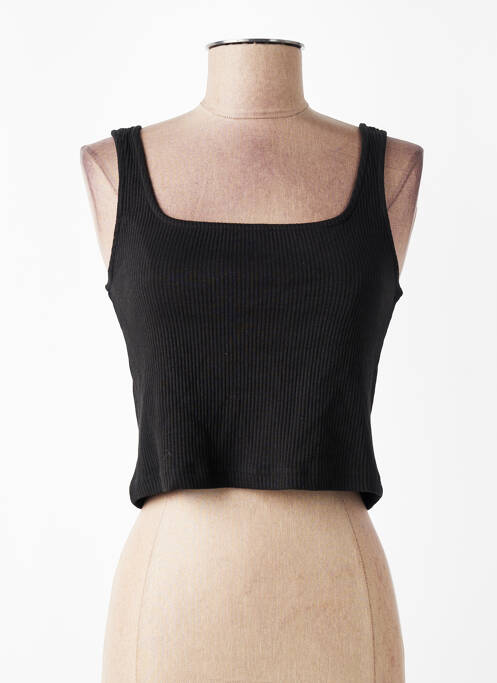 Top col carré sans manche noir PIECES femme