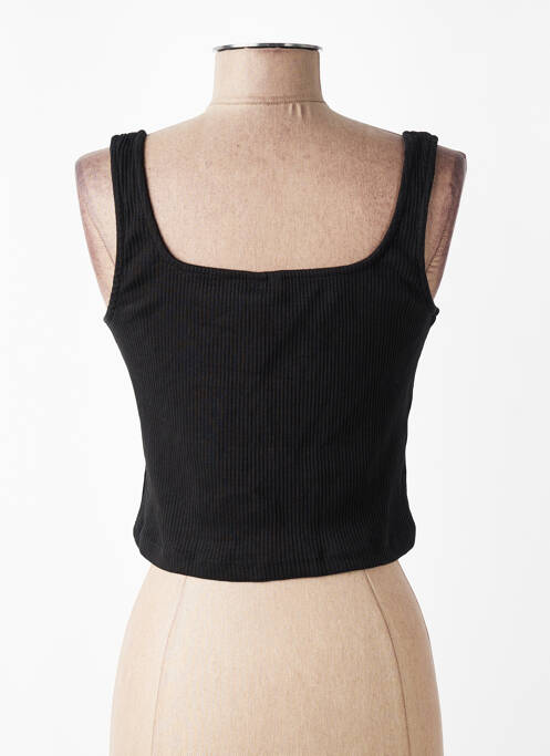 Top col carré sans manche noir PIECES femme