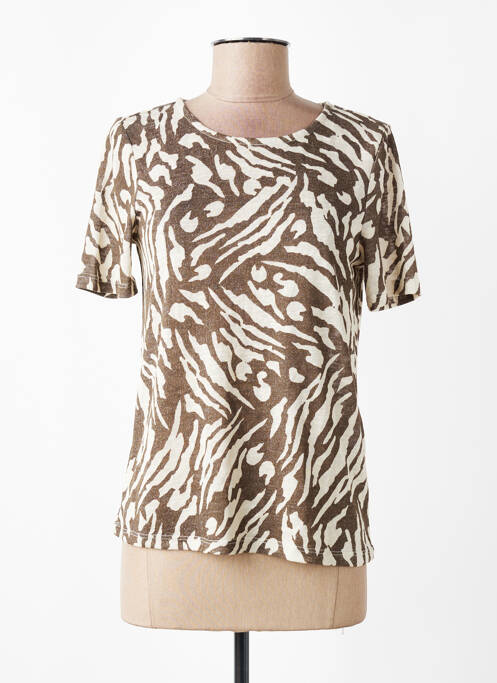 T-shirt coupe droite manches courtes marron VILA femme