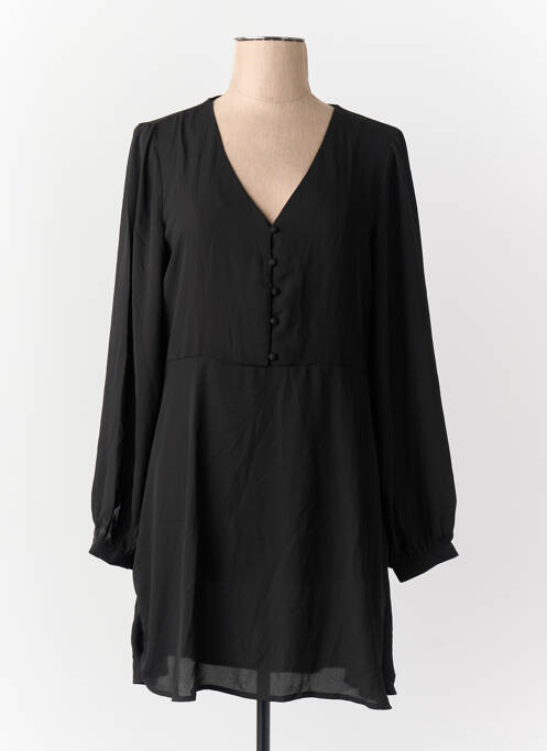 Robe mi-longue manches longues manches longues noir JACQUELINE DE YONG femme