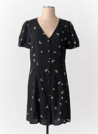 Robe courte col v noir ONLY femme