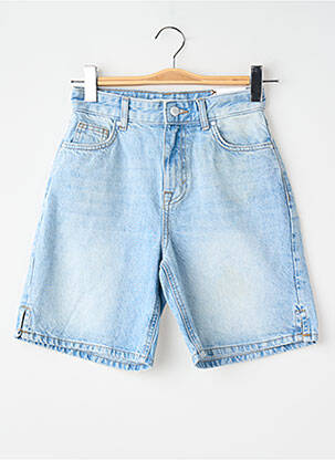 Short coupe droite taille haute bleu ONLY femme