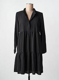 Robe mi-longue manches longues manches longues noir JACQUELINE DE YONG femme